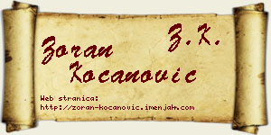 Zoran Kocanović vizit kartica